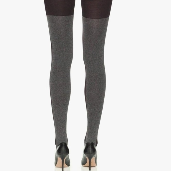 NEW SPANX Women's Heathered Contrast Tight-End-Tights in Black/Gray Size A - Picture 4 of 8